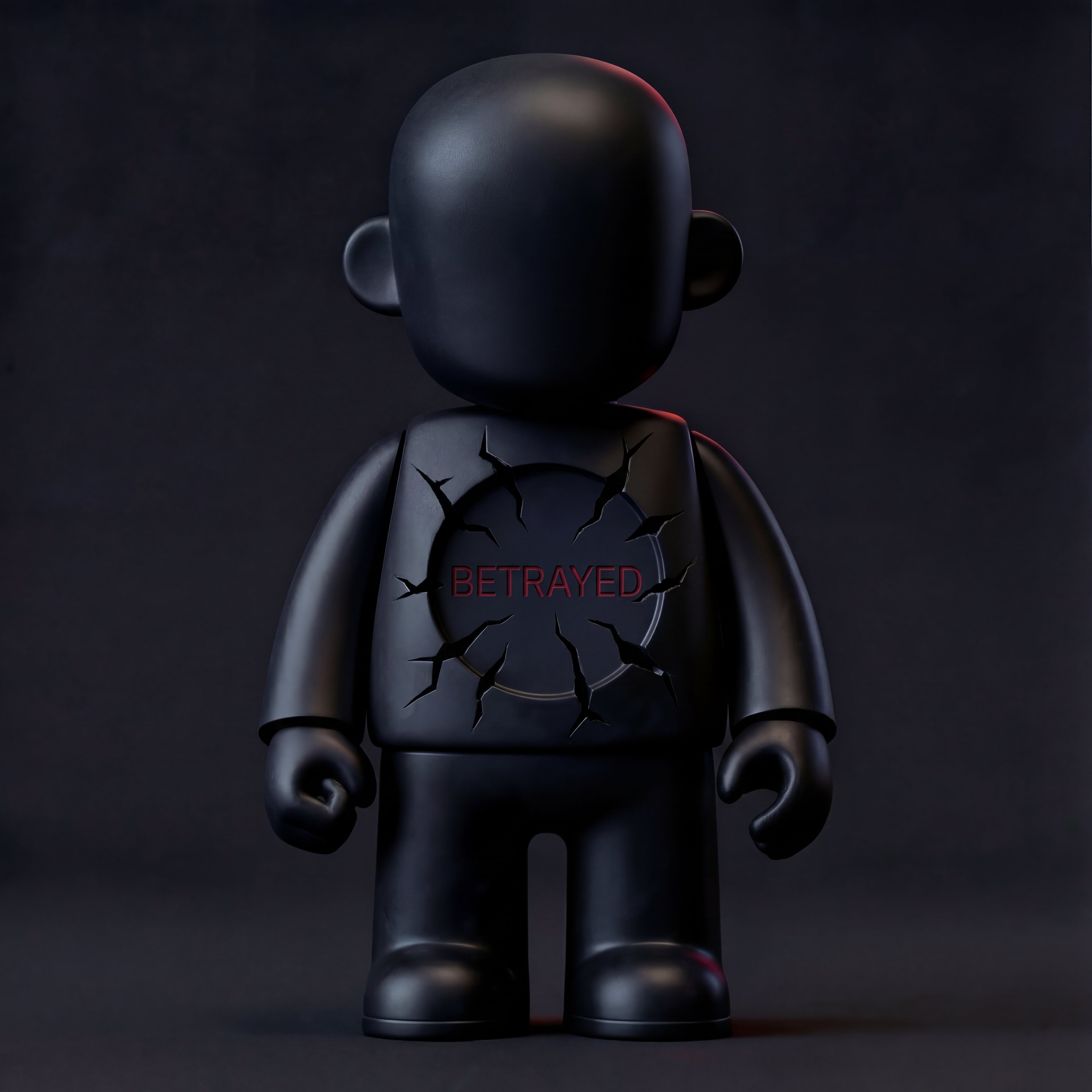 SIYBR "BETRAYED" 3D Printed Art Toy - Stoic psychological anchor for betrayal recovery and emotional strength.