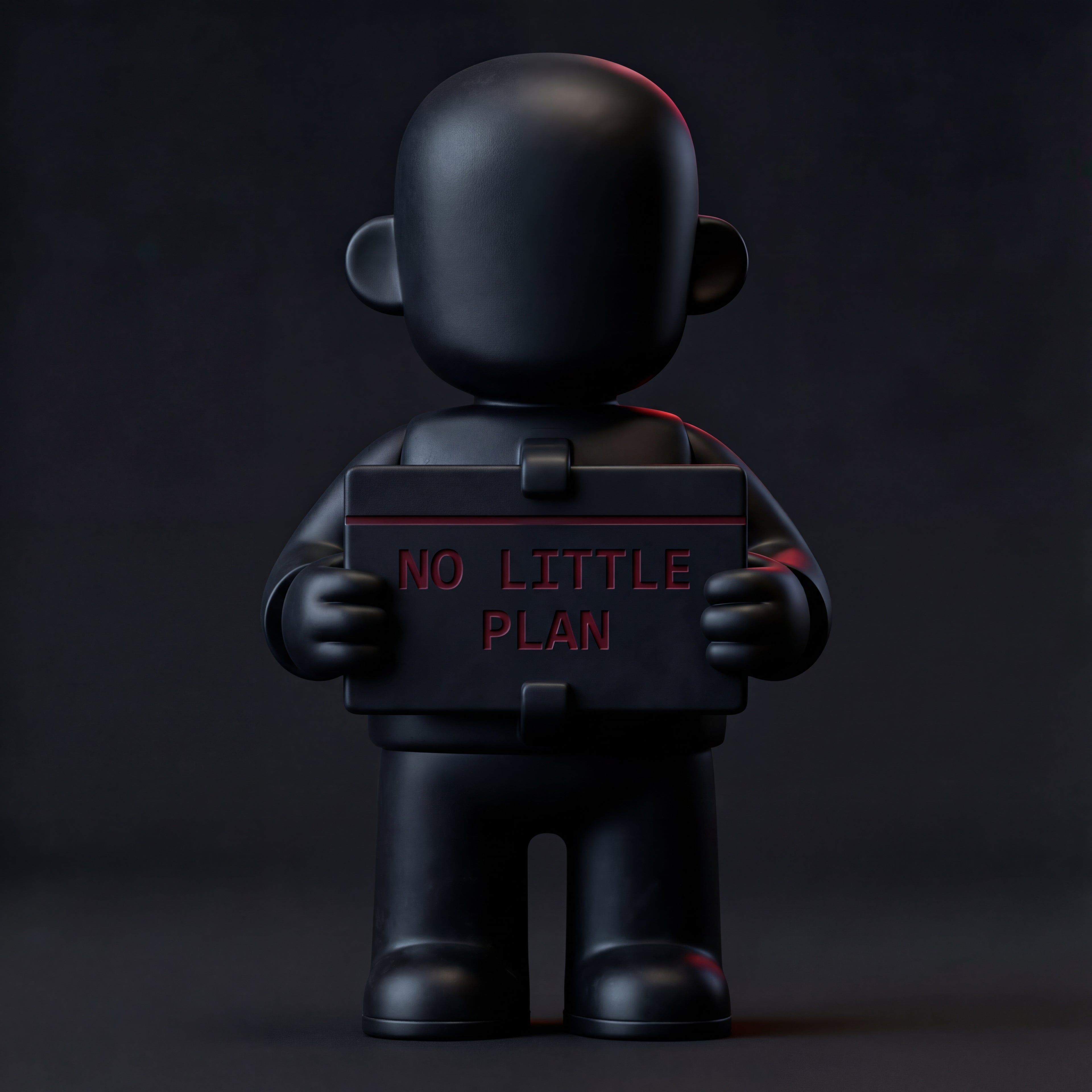 SIYBR "NO LITTLE PLAN" Ambition Toy - Minimalist black sculpture for high-achievers with massive life visions.