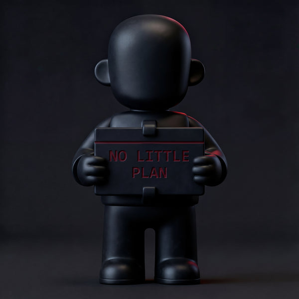 SIYBR "NO LITTLE PLAN" Ambition Toy - Minimalist black sculpture for high-achievers with massive life visions.